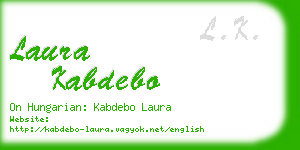 laura kabdebo business card